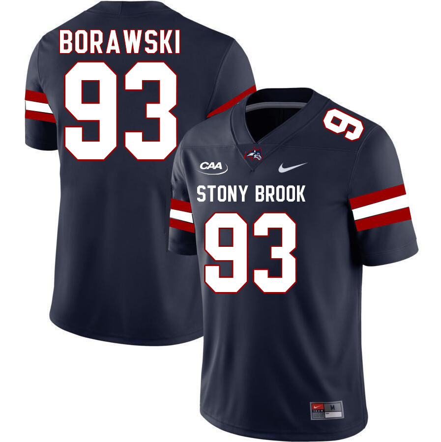 Stony Brook Seawolves #93 Anthony Borawski College Football Jerseys Stitched-Navy